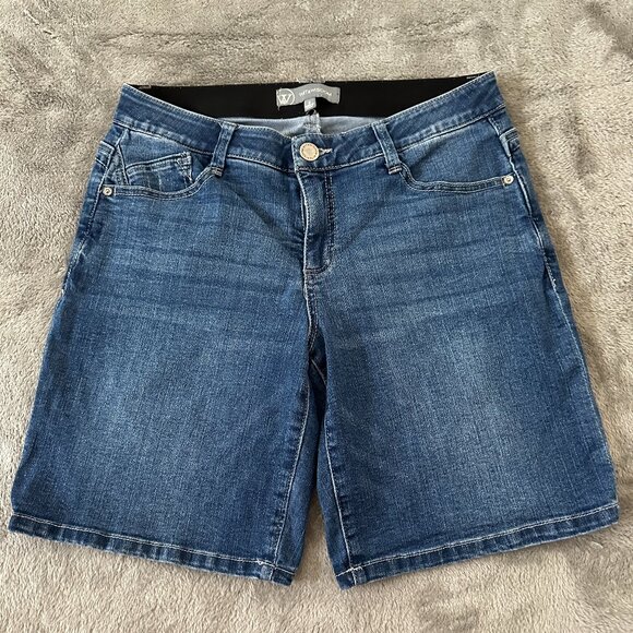 Wit & Wisdom Bermuda Shorts Jorts Denim Women's size 8 Medium Wash Stretch - Picture 1 of 7
